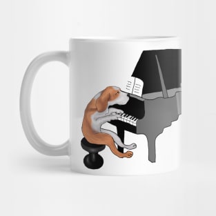 Dog Playing Piano Mug